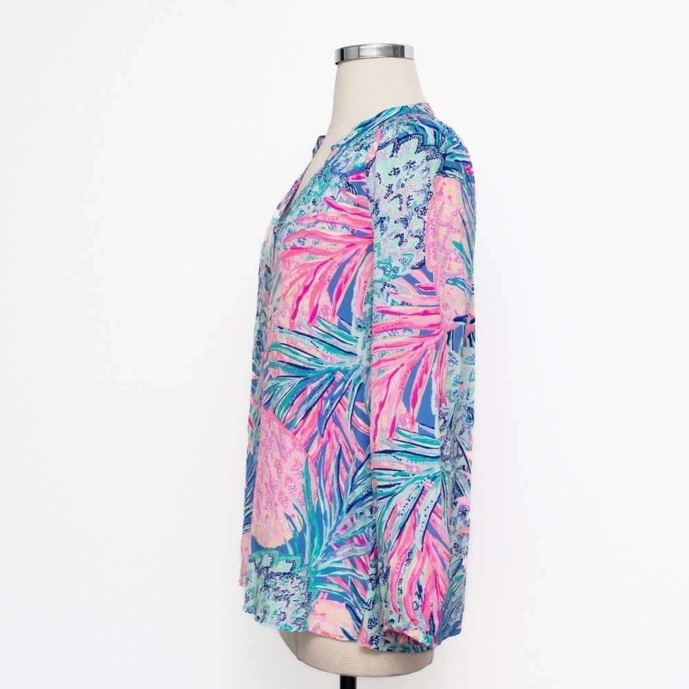 Lilly Pulitzer Elsa Silk Top Lilac‎ Thistle XS - Picture 4 of 13